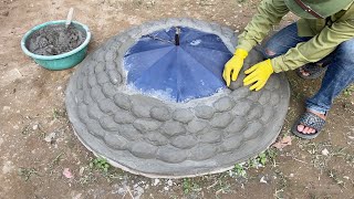 Unique creation from cement and umbrella  Beautiful duckshaped fountain design in the garden [upl. by Ettevram]