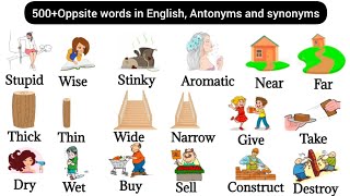 500  Opposite words  Antonyms And Synonyms Vocabulary  Opposite words in English  Vocabulary [upl. by Lleinad]