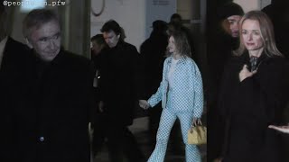 Bernard Arnault Antoine Delphine amp Natalia Vodianova  Louis Vuitton FW show in Paris  160124 [upl. by Pals]