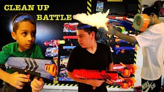 CLEAN UP BATTLE with NERF RIVAL GUNS [upl. by Seniag]