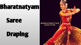 Bharatnatyam saree Draping  How To Wear Bharatanatyam Saree  Classical Dance Saree Wearing [upl. by Cordey779]