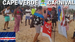 How Cape Verde celebrate🍾PRE BEACH CARNIVAL Day Sal island 🏝Mixed Race party 🥳Tourist enjoy [upl. by Domonic]