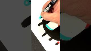 Glitch Effect using Posca Markers  Emoji with Sunglasses [upl. by Levison]