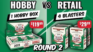 🚨IS HOBBY CLEARLY BETTER THAN RETAIL 🤔 2023 TOPPS CHROME PLATINUM HOBBY BOX VS 4 2023 BLASTERS [upl. by Eleni]