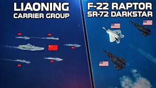 F22 Raptor  SR72 Darkstar Vs Carrier Battle Group Behind Enemy Lines  Digital Combat Simulator [upl. by Reuben889]