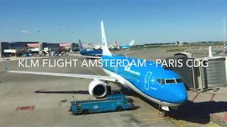 KLM Full Flight Amsterdam to Paris and Breathtaking Landing over Paris [upl. by Nalyak]