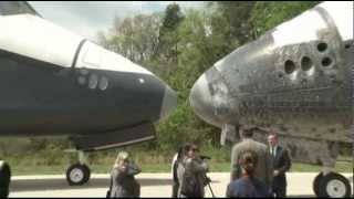 Rare Space Shuttles Nose to Nose Say Goodbye [upl. by Ycnay]