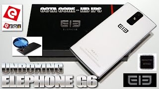 Elephone G6 UNBOXING 5quot HD IPS 1280x720 MTK6592 Octacore 17GHz Android KitKat Fingerprint ID [upl. by Gris727]