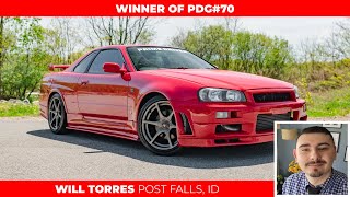 Meet the PDG70 R34 Skyline Winner  Will Torres [upl. by Allevon]