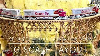 G Scale Intermodal Container Train USA Trains with Aristocraft Dash9 Santa Fe [upl. by Yvette]