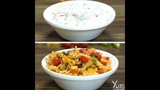 Russian Salad And Pasta Salad  2 ways salad [upl. by Litnahs]