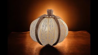 3D Pumpkin Lantern Made with SVG Cricut Maker amp Flexible Micro Thin Wood Veneer  Real Wood Paper [upl. by Marissa]