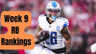 Week 9 RB Rankings Fantasy Football 2024 [upl. by Susanne]