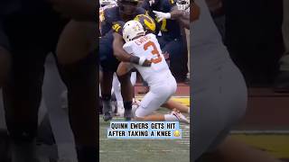 Michigan hit Quinn Ewers after he took a knee 😳 [upl. by Atinehs]