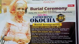 LATE MRS CATHERINE UJENWA OKOCHA LAID TO REST IN IDUMUESAH [upl. by Ellenrahc]