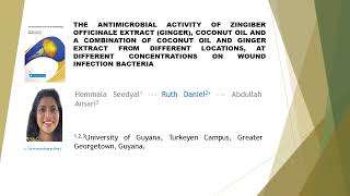 The Antimicrobial Activity of Zingiber Officinale Extract Ginger Coconut Oil IJB 2022 112 36 52 [upl. by Oilut423]