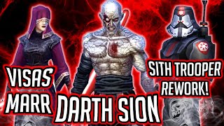 Darth Sion Visas Marr and Sith Trooper Rework Gameplay Unveiling  Star Wars Galaxy of Heroes [upl. by Aeresed]