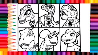 🔴Drawing And Coloring Dino Gobby spiderraptor Venom TRex Venom TRex🦕🦖🔴 Drawings For Kids [upl. by Zorine]