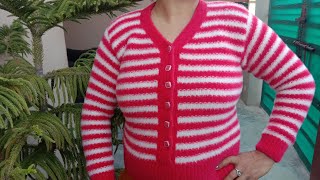 Two colour Skivvy Ladies Sweter for XL size  knitting sweter part1 [upl. by Niletac]