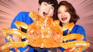 ENG SUB Giant King crab🦀5KG MUKBANG With Hoony mom Eatingshow Korean ASMR 후니 Hoony Eatingsound [upl. by Dib871]