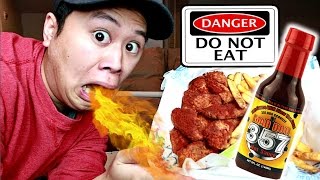 Worlds Hottest Wings Challenge DO NOT TRY THIS [upl. by Ihsakat270]