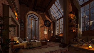 Heavy Rain Sounds with Thunderstorms  Cozy Room at Night  8 Hours [upl. by Aihsenor]