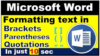 How to format All text in brackets or parentheses in a word file [upl. by Nnylarat]