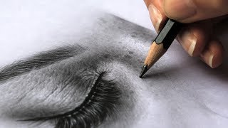 How to Draw Realistic Skin on Face with Graphite Pencils  Wrinkles Pores Freckles [upl. by Suoicerpal864]