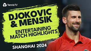 Novak Djokovic vs Jakub Mensik Thrilling QuarterFinal Highlights  Shanghai 2024 [upl. by Wrennie995]