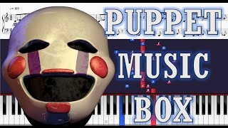 FNAF 2  Puppet Music BoxGrandfather Clock  Piano Tutorial w Sheets [upl. by Oinotnanauj]