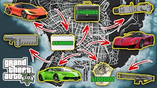 GTA 5  All New 2024 Secret Money Rare Cars amp Weapon Locations Story mode [upl. by Melnick]