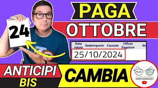 Inps PAGA 24 OTTOBRE ➜ ANTICIPO DATE PAGAMENTI ADI ASSEGNO UNICO PENSIONI 730 NASPI BONUS 100€ SFL [upl. by Itirp]