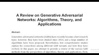 A Review on Generative Adversarial Networks Algorithms Theory and Applications [upl. by Adon]