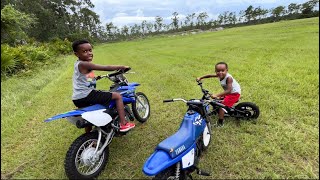 DIRTBIKE BOYS YAMAHA PW50 TTR 110 amp STACYC BALANCE BIKE🤣😂 [upl. by Dione]