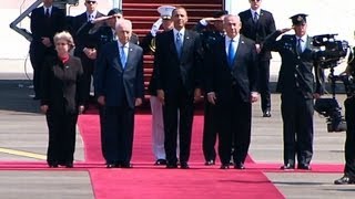 President Obama Speaks at an Arrival Ceremony in Israel [upl. by Ecidnacal]