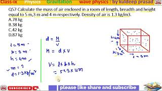 Calculate the mass of air enclosed in a room of length breadth and height equal to 5m 3m and 4m resp [upl. by Nodababus]