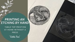 Dry Point Etching Without a Press  How to Hand Print [upl. by Oznola]