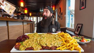 WIN €50 IF YOU CAN FINISH THIS SCHNITZEL CHALLENGE IN GERMANY THATS 10 YEARS OLD  BeardMeatsFood [upl. by Rao]