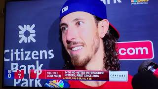 Michael Lorenzen No Hitter clubhouse interview [upl. by Oates]