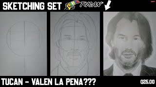 UTILIZANDO POR PRIMERA VEZ LAPICES DE GRAFITO quotSKETCHING SET TUCANquot😲😲😲 KEANU REEVES [upl. by Nirrej]