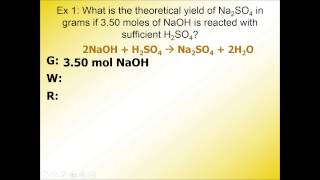 Theoretical Yield Actual Yield and Percent Yield Description  Example [upl. by Raveaux]