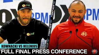 ADAM KOWNACKI VS ROBERT HELENIUS  FULL FINAL PRESS CONFERENCE amp FACE OFF VIDEO [upl. by Anselmi535]