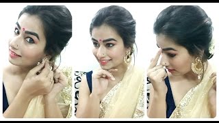 How to do Deepika Padukone inspired voluminous bun hairstyle  Festive Hairstyles  DIY [upl. by Glaser]