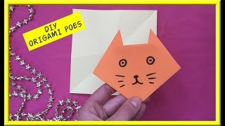 ♥︎ DIY ORIGAMI POES VAN 1 PAPIER ♥︎ POESJE VOUWEN ♥︎ KNUTSELEN MET PAPIER VOUWEN Makkelijk [upl. by Monroe]