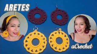 Aretes tejidos a Crochet TUTORIAL PASO A PASO ❤️ Proyectos en Crochet [upl. by Annadiana]