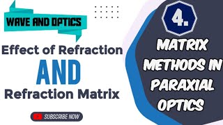 Effect of Refraction and Refraction Matrix  BSc physics [upl. by Clemence260]