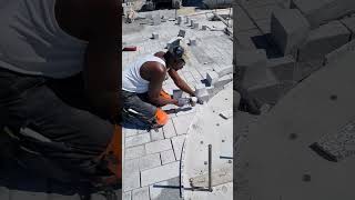 Granite stone cutting [upl. by Mcknight]