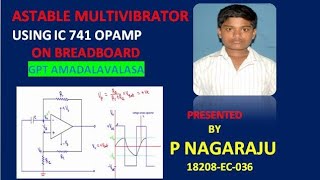 Experiment 5 Astable Multivibrator experiment using opamp astablemultivibrator [upl. by Anatniuq]