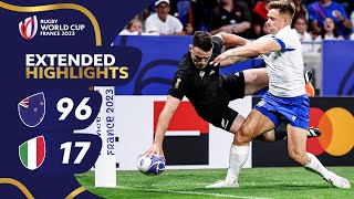 AWESOME All Blacks 14try rout  New Zealand v Italy  Rugby World Cup 2023 Extended Highlights [upl. by Narmak]