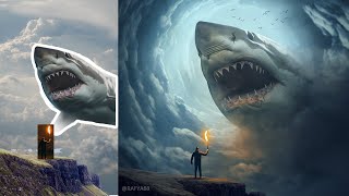 The Big Shark Photo Manipulation Photoshop Tutorial [upl. by Yllime]